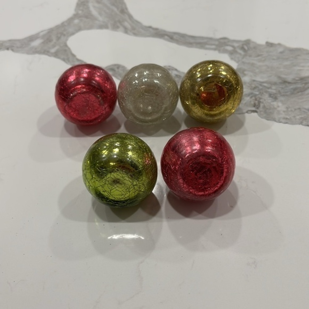 Set of 5 Place‎ card holders in the shape of an ornament crackled mercury glass - Picture 2 of 3